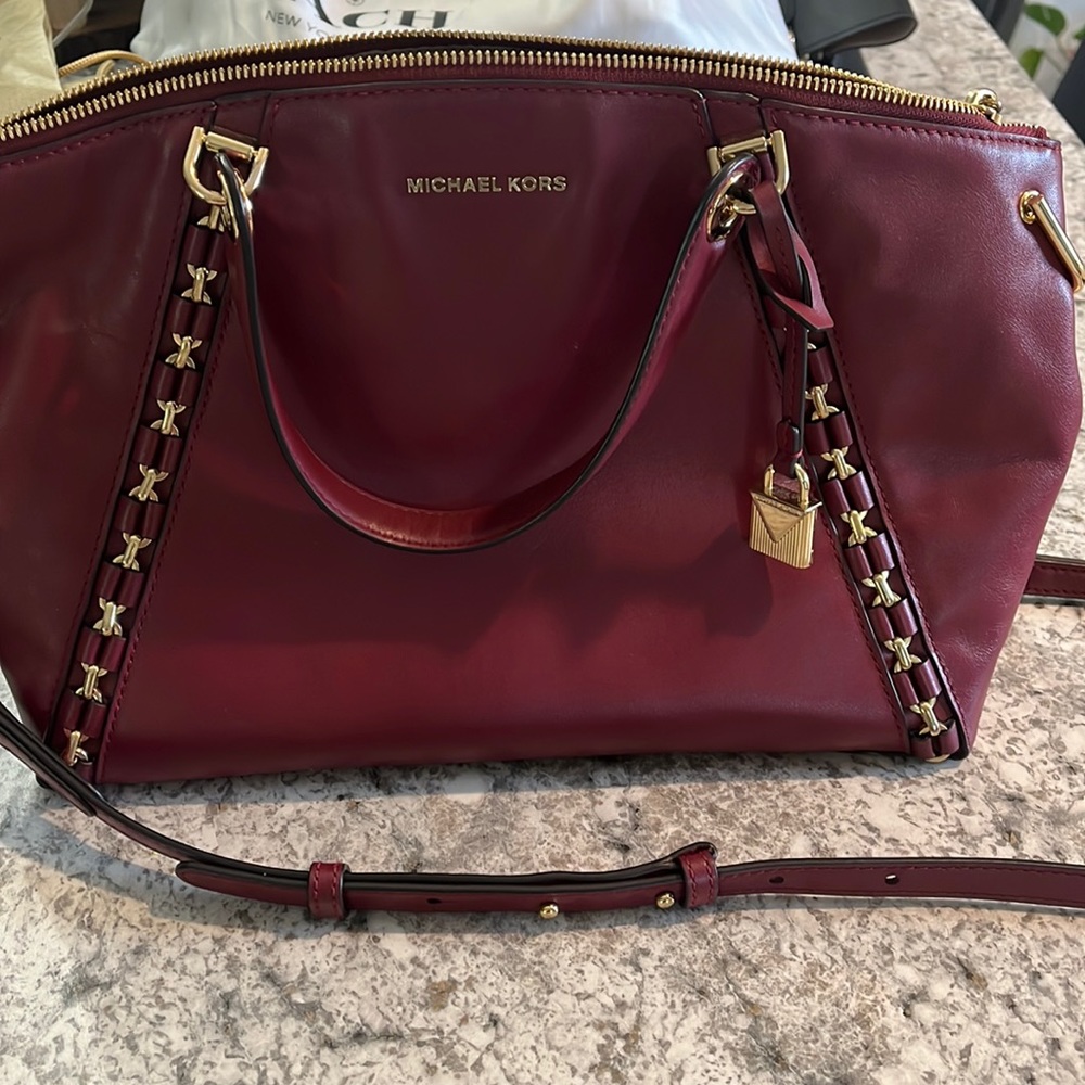 Michael Kors oxblood burgundy purse handbag